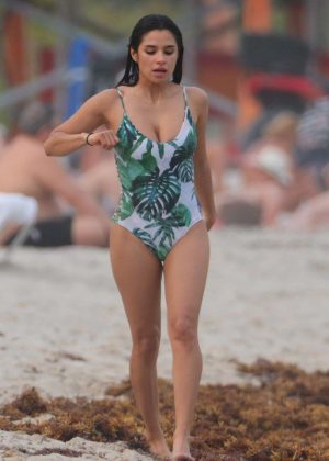 Diane Guerrero in Swimsuit at the beach in Miami