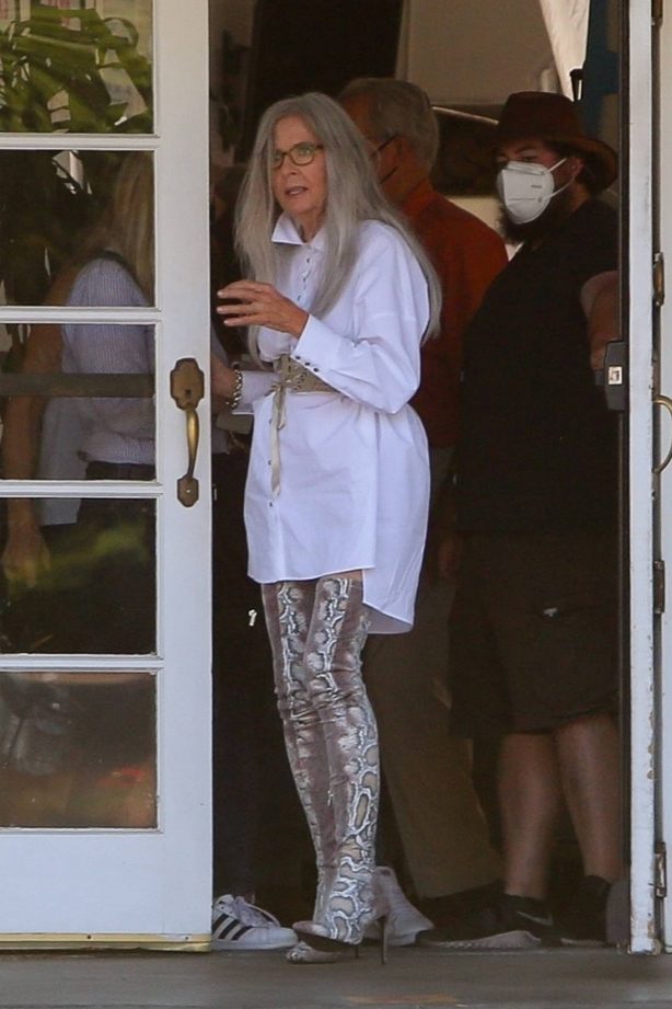 Diane Keaton - Seen on the set of 'Mack and Rita' in Palm Springs
