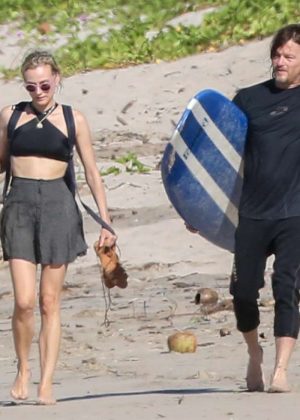 Diane Kruger and Norman Reedus on the beach in Costa Rica