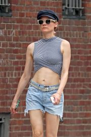 Diane Kruger in Denim Shorts - Out in New York City