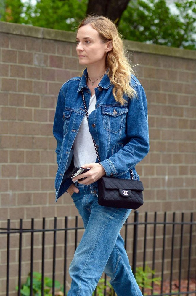 Diane Kruger in Jeans out in Downtown Manhattan