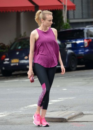 Diane Kruger in Tights at Gym in New York
