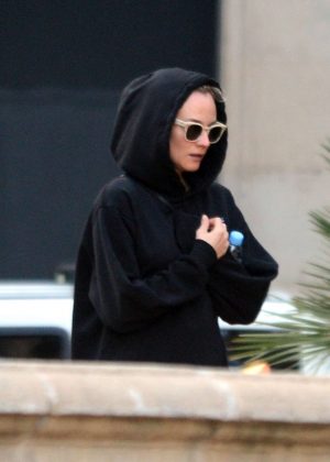Diane Kruger wearing a hoodie out in Barcelona