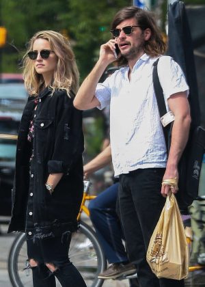Dianna Agron and Winston Marshall out in the East Village