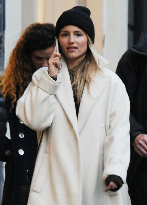 Dianna Agron in Long Coat out in NYC