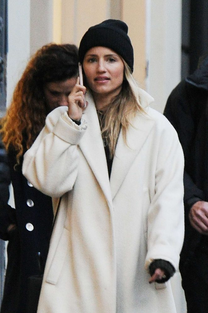 Dianna Agron in Long Coat out in NYC