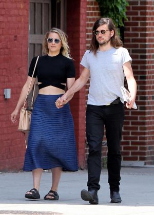 Dianna Agron in Long Skirt Out in NYC