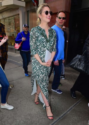 Dianna Agron in Long Dress Out in SoHo
