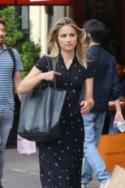 Dianna Agron - Wears summer dress while out and About in New York