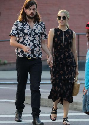 Dianna Agron with her husband Winston Marshall in New York