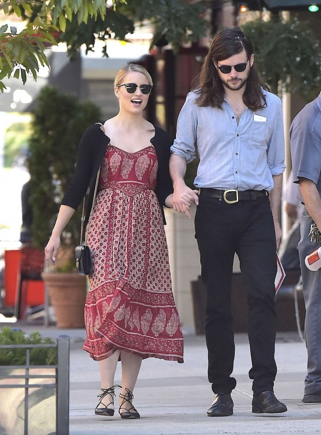 Dianna Agron with Winston Marshall out in Soho