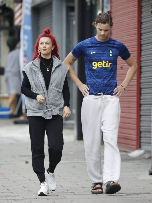 Dianne Buswell - With Bobby Brazier at Costa coffee bar in London