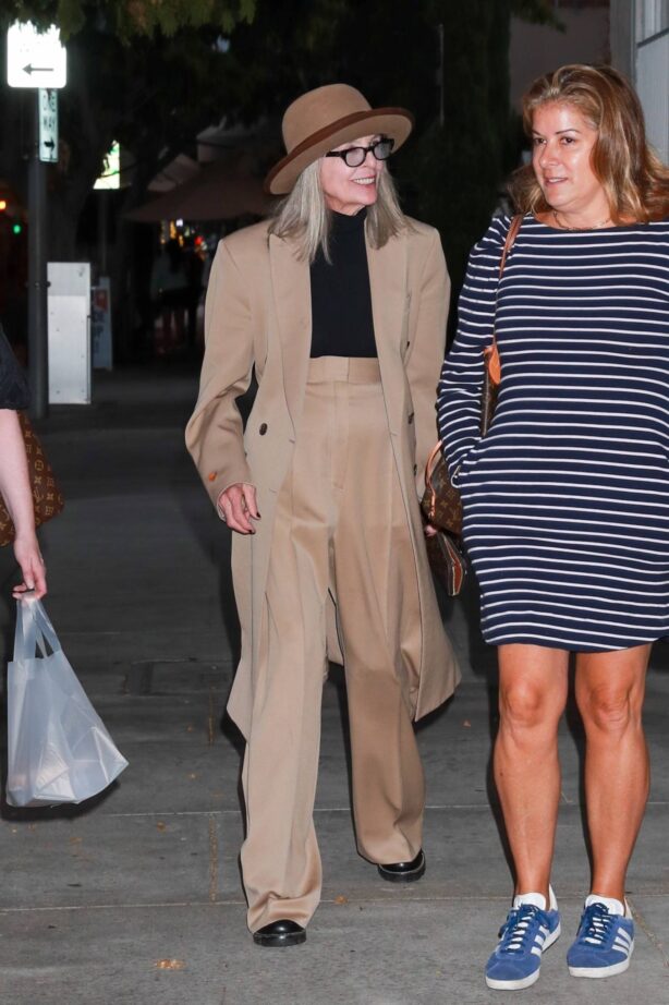 Dianne Keaton - Seen after dinner at Il Pastaio in Beverly Hills