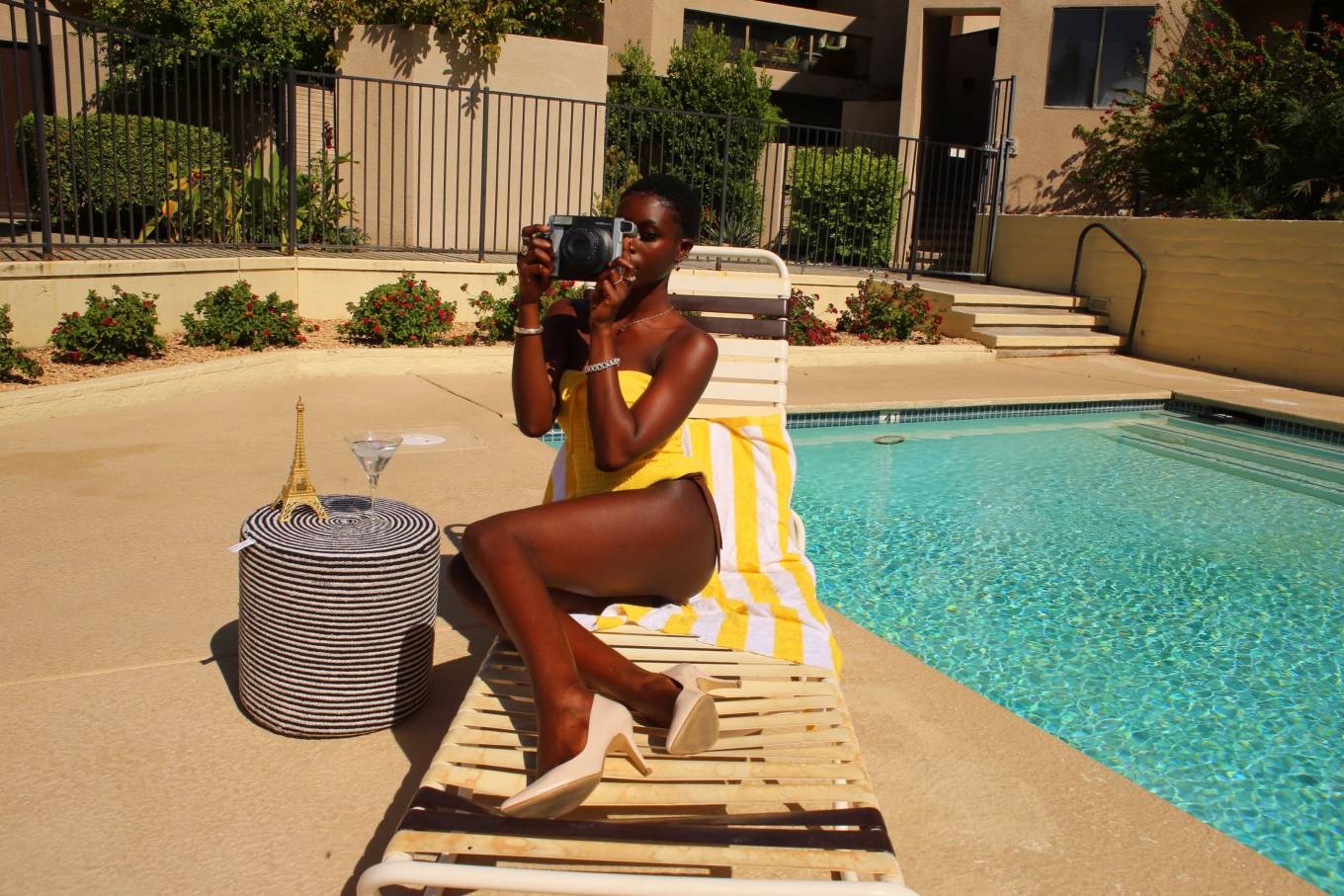 Diarra Sylla 2021 : Diarra Sylla - In a bikini by the pool in Palm Springs-...