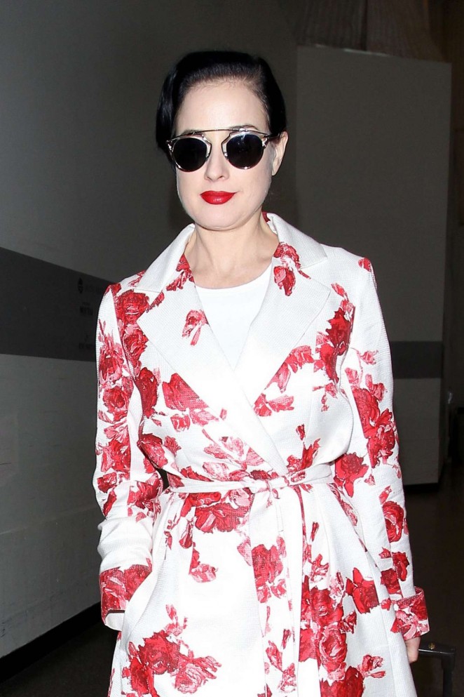 Dita Von Teese - Arrives at LAX Airport in LA