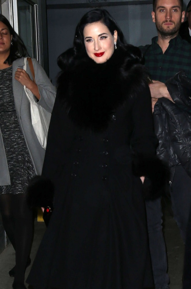Dita Von Teese - Coming out of 'Huff Post Live' in New York