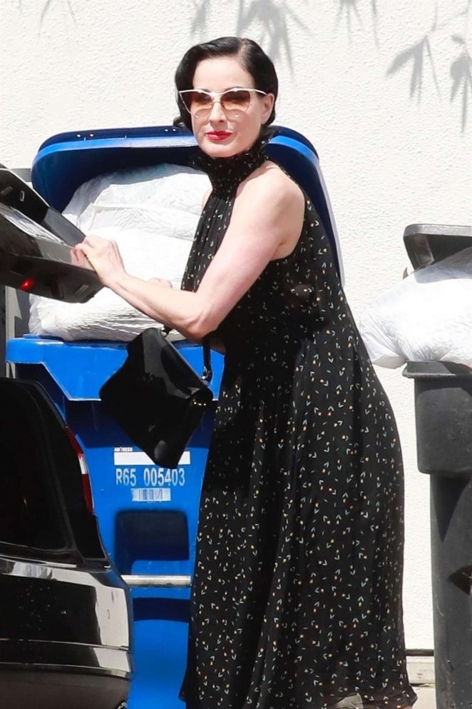 Dita Von Teese in Black Dress - Out in West Hollywood
