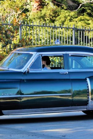 Dita Von Teese - Takes her clean classic Chevy for a cruise in Los Angeles