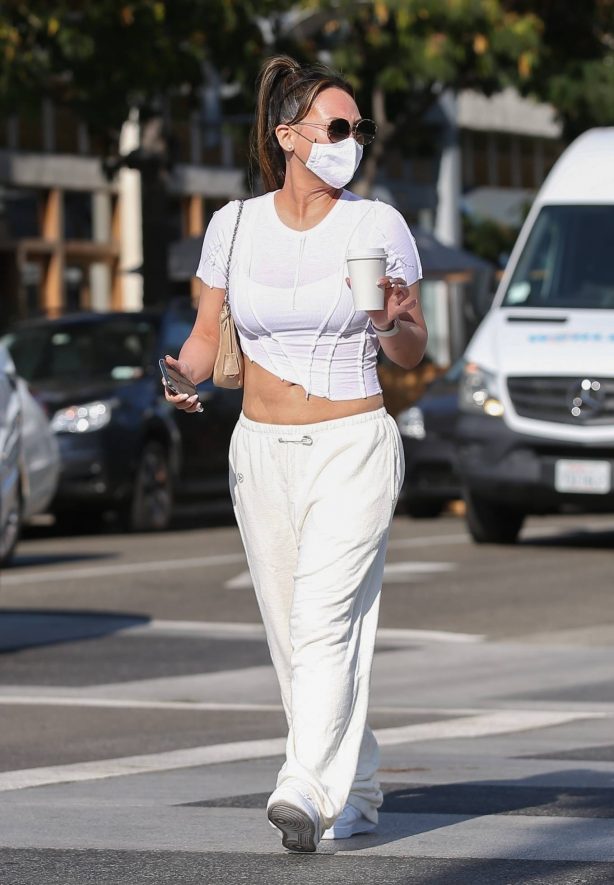 Dorothy Wang - In a white ensemble in Beverly Hills
