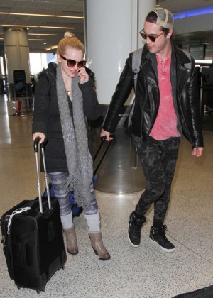 Dove Cameron and Ryan McCartan at LAX Airport in LA