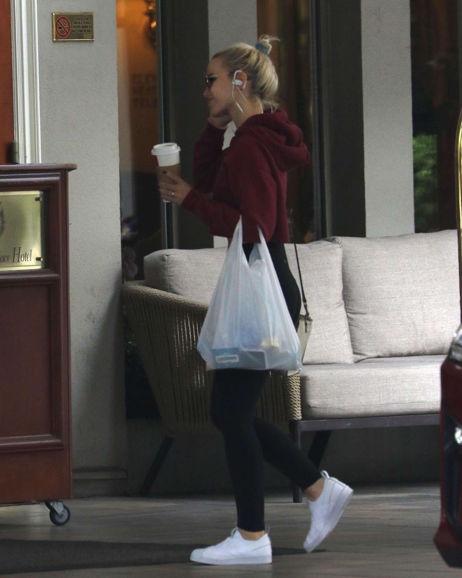 Dove Cameron in Tights - Grabs a coffee in Los Angeles. 