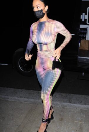 Draya Michele - In a skin tight colorful body suit at TAO in Los Angeles