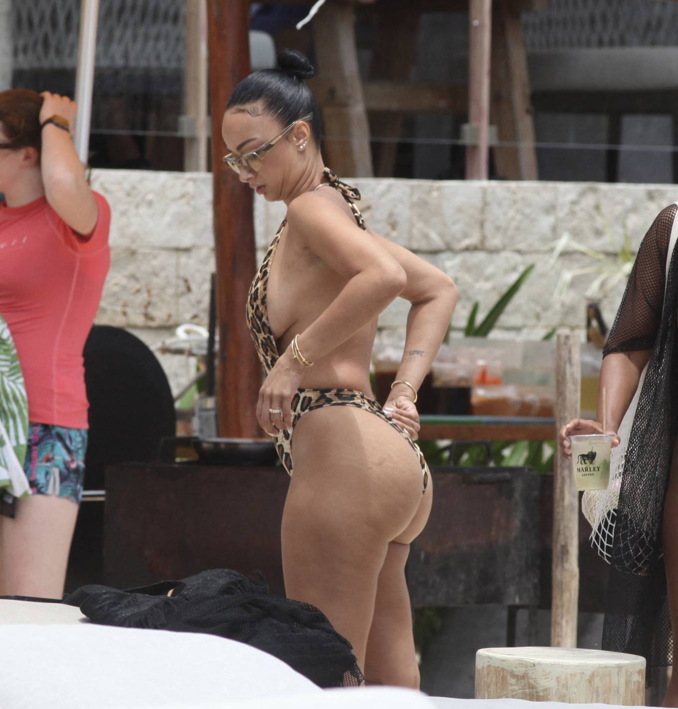 Draya Michelle - Seen at the beach at RoMarley Beach House in Puerto Morelos