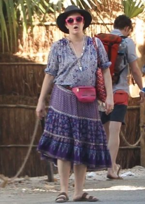 Drew Barrymore on vacation in Tulum