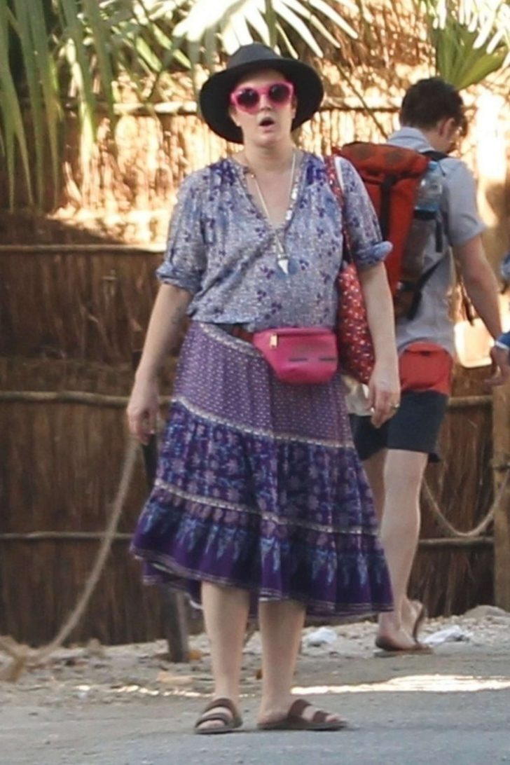 Drew Barrymore on vacation in Tulum