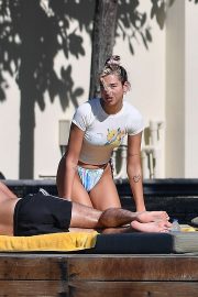 Dua Lipa in Blue Bikini in Miami