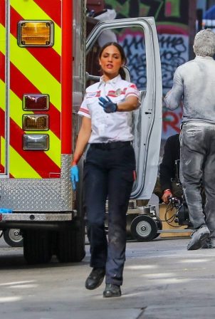 Eiza Gonzalez - 'Ambulance' set in Downtown Los Angeles
