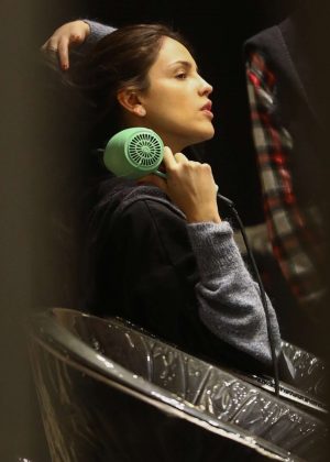 Eiza Gonzalez at a hair salon in Los Angeles