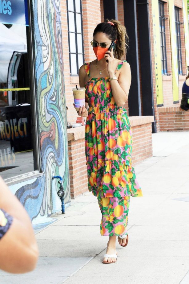 Eiza Gonzalez - In a colorful dress during a morning coffee run in Los Angeles