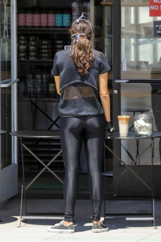 Eiza Gonzalez in Black Spandex - Getting iced coffee in Beverly Hills