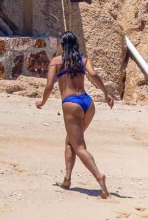 Eiza Gonzalez in Blue Bikini on a beach in Mexico