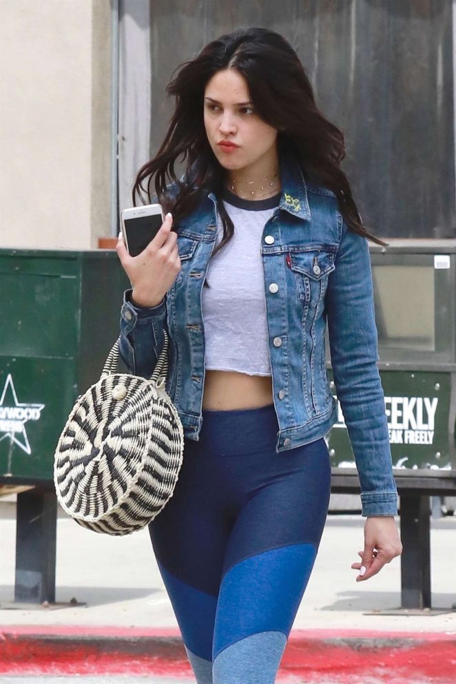Eiza Gonzalez in Blue Tights out in Studio City