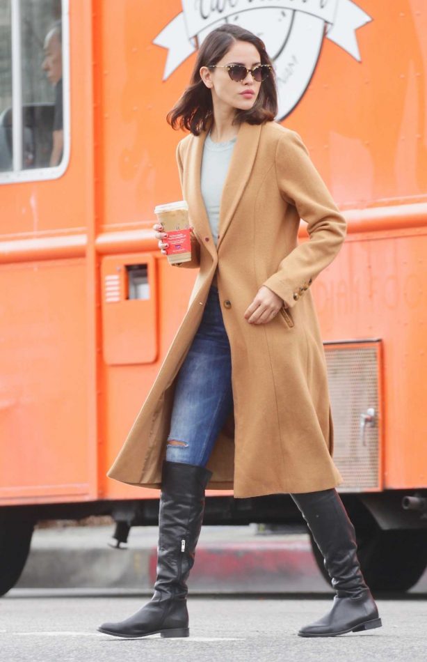Eiza Gonzalez - Wearing a coat while out in LA