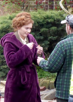 Eleanor Tomlinson - Filming new BBC drama 'War of the Worlds' in Cheshire