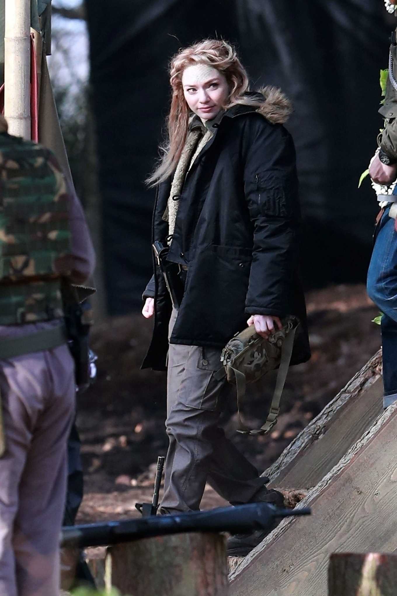 Eleanor Tomlinson â€“ Filming Scenes For The Upcoming Sky Drama Intergalactic In Cheshire