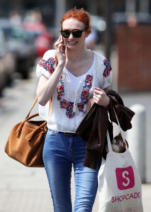 Eleanor Tomlinson in Jeans out in London