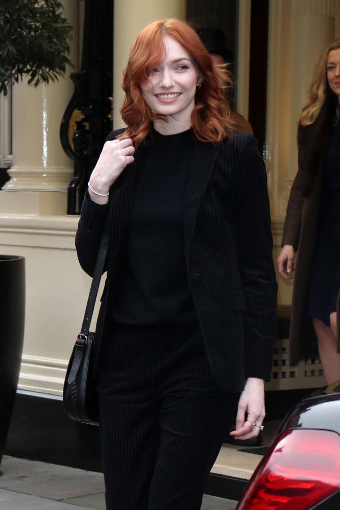 Eleanor Tomlinson - Leaving the Connaught Hotel in London