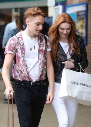 Eleanor Tomlinson with her brother in Leeds