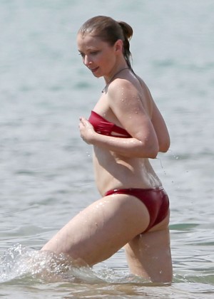 Elisabeth Harnois in Red Bikini in Miami