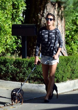 Elisabetta Canalis in daisy dukes out in Beverly Hills