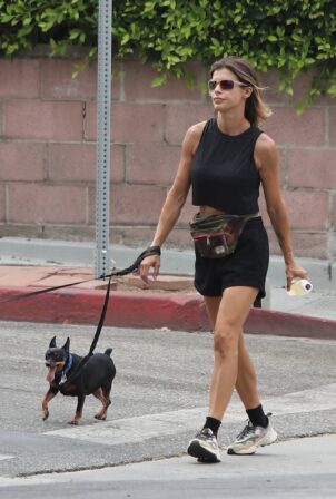 Elisabetta Canalis - Walk with her dogs in Beverly Hills