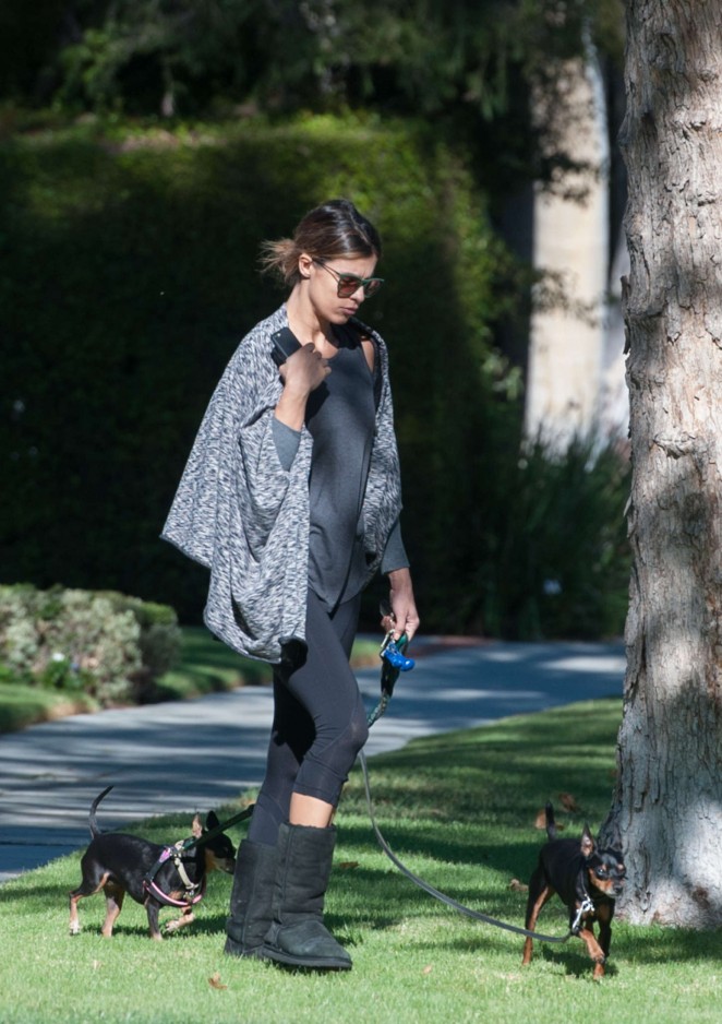 Elisabetta Canalis - Walking Her Dog in LA