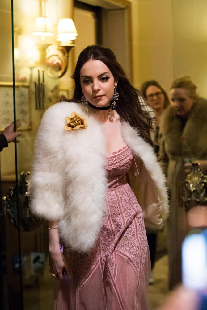 Elizabeth Gillies - On 'Dynasty' Season 2 set at the Louvre in Paris