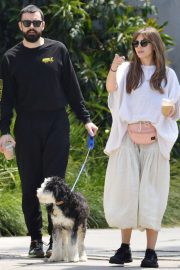 Elizabeth Olsen and Robbie Arnett  - Walking her dog in Los Angeles