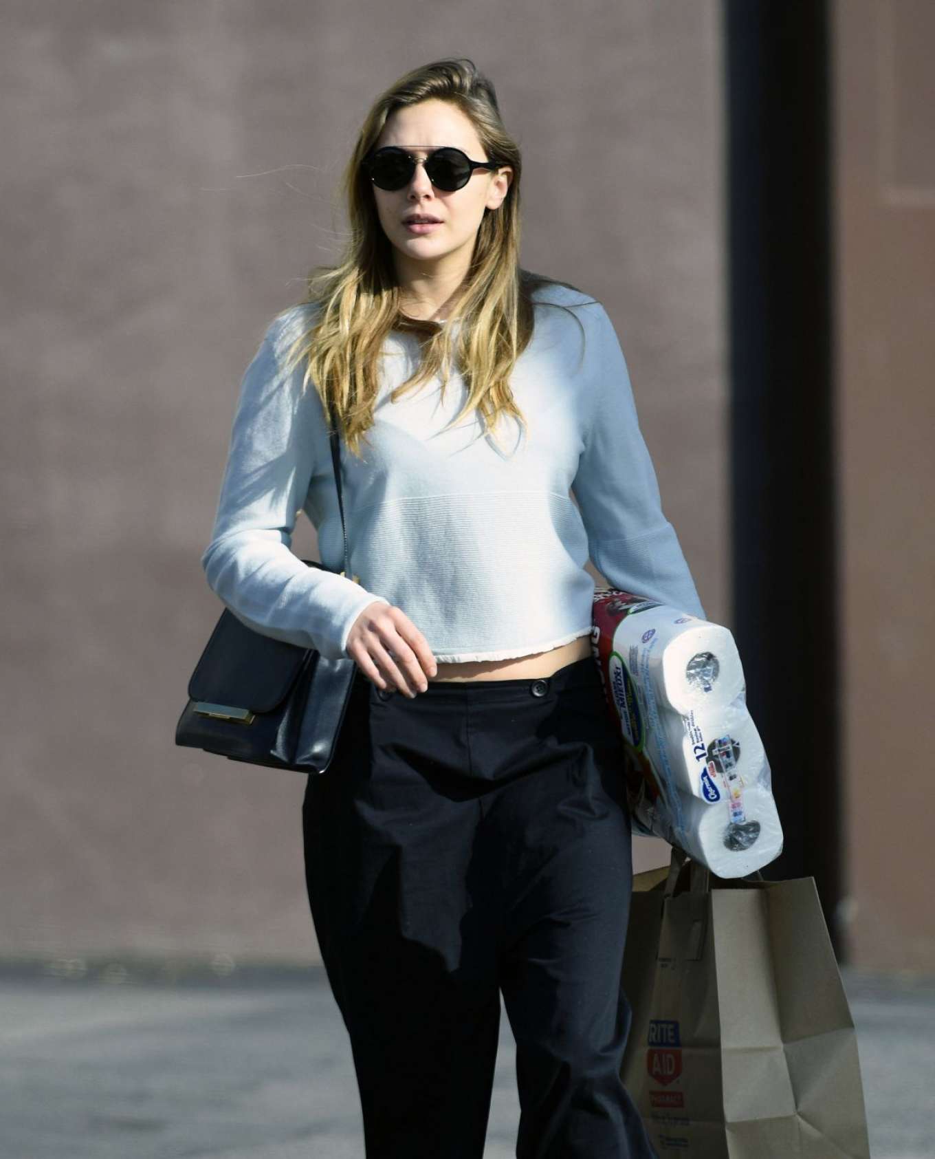 Elizabeth Olsen in Black Pants Shopping -12 | GotCeleb