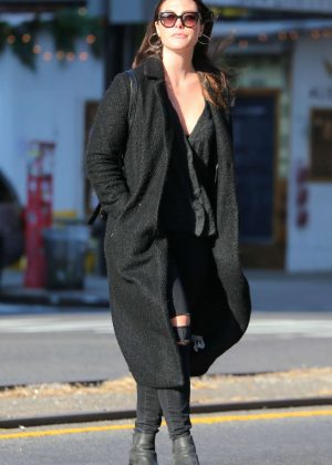 Elizabeth Olsen in Long Coat out in New York City